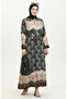 Color Paneled Viscose Dress 0418-03 Black