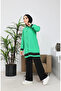 Aerobin Fabric Hooded Tunic Blouse Double Set 9115-02 Green - 3