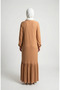 Pleated Hijab Dress 2186-03 Milky Coffee - 6