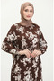 Bürümcük fabric patterned dress 5010-03 brown - 4