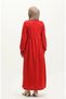 Flat dress with gathered waist 0281-06 burgundy - 5