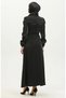 Glittery Linen Belted Dress 81857-01 Black - 6