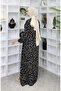 Viscose Fabric Patterned Dress 0055-02 Black - 5