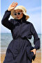 Sultan Series Quick-Drying Parachute Fabric Swimsuit Set with Elastic Waist and Bag 2038-04 Navy Blue - 3