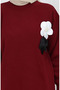 Knitwear Turtleneck Tunic Trousers Double Suit 1015-06 Claret Red - 5