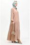 Elastic sleeve buttoned dress 0463-07 milky coffee - 3