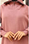 Zippered collar knit dress 2441-03 dusty rose - 4