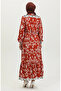 Viscose Dress with Trim 0385-02 Terracotta Color - 5