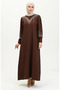 Stone Printed dress 0406-07 dark brown - 3