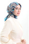 Karaca Rayon Scarf 81055-11 Navy Blue Turquoise - 2