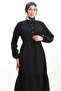 Beli Lace-Up Half Button Dress 0182-09 Black - 5
