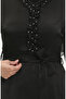 Glittery Linen Belted Dress 81863-02 Black - 5