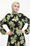 Green Reglan Sleeve Patterned and Belted Dress - 0476-02 - 3
