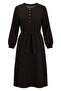 Plaid Patterned Belted Hijab Dress 2219-04 Black Pink - 6