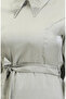 Glittery Linen Belted Dress 81857-06 Mint Green - 4