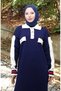 Knitwear Polo Neck Pocket Detailed Dress 0507-05 Navy Blue - 4