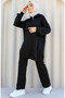 Knitwear set with zipper detail on the collar 11017-04 black