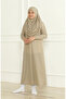 One piece practical child prayer dress with headscarf 1985-02 mink - 2