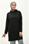 Hooded Seasonal Plain Tunic 8655-01 Black - 2