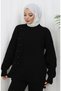 Knitwear Stone Detailed Sweater Trousers Two Piece Set 0014-07 Black - 4