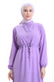 Beli Lace-Up Half Button Dress 0182-08 Lilac - 5