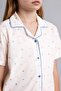 100% Cotton Floral Short Sleeve Buttoned Top Wide Cut Bottom 2-Piece Pajama Set Girls H2654A826Sp - 4