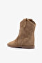 Storm Oil Green Suede Leather Women's Summer Boots - 4