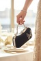 Black Satin Zircon Stone Butterfly Evening Dress Bag Shoulder Bag Handbag - 3