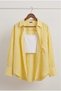 Luxury Quality Yellow Women’s Low Shoulder Oversized Linen Pocket Detail Shirt