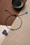 Adjustable Black String Bracelet with Dorika Blue Glass Evil Eye Beads - 2