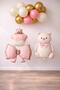 Baby Shower Retro Teddy Bear Themed Baby Girl Celebration Set