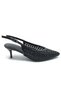 Feles knitted detail open back stiletto women's high heel shoes black - 2