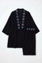 Women's Black Blue Embroidered Jacket and Trousers Woven Viscon Top and Bottom Set - 2