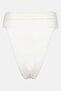 Women Plain Twist High Waist Swim Bikini, White - 2