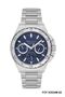 Silver Color Men's Wristwatch |   45mm Steel Case, Silver Metal Band, Navy Blue Dial - 7