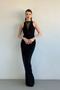 Degaje Collar Lace Detail Black Designer Dress - 2