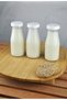 5 Pcs Glass Bottle with White Plastic Cap 200 ml Transparent Jug Milk, Ayran, Water, Lemonade Soft Drink Bottle - 4
