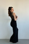 Degaje Collar Lace Detail Black Designer Dress - 4