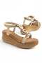 Malaga Beige Wedge Heeled Women's Sandals - 4