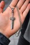 Stainless Steel Symbol of Power, Warrior's Soul Broken Tip Sword Pendant - 7