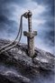 Stainless Steel Symbol of Power, Warrior's Soul Broken Tip Sword Pendant - 3