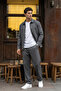 Aniva Gray Men's Striped Wide Fit Double Suit Jacket and Trousers - 5