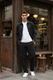 Aniva Black Men's Striped Wide Fit Double Suit Jacket and Trousers - 2