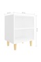 Bedside table with solid wood legs, white, 40x30x50 cm - 6