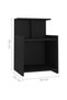 Bedside table, black, 40x35x60 cm, chipboard - 6