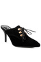 Women Genuine Suede Leather Stiletto Mules in Black