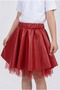 Girl's Leather Look Tulle Supported Skirt Sb725 Red - 3