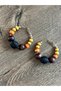Wooden Colored Bead Style Earrings - 2