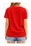 Unisex Vintage Newspaper Printed Oversized Red T-Shirt 100% Cotton Streetwear - 4