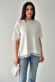 Women's Lace Detailed T-Shirt – Black Lace Back Stylish Blouse - 4